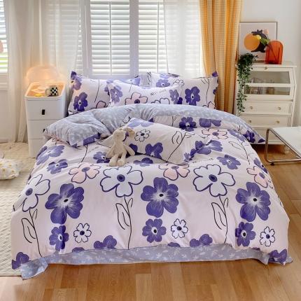 艾橙 秋冬新款140g植物羊绒磨毛四件套系列 浅浅花香