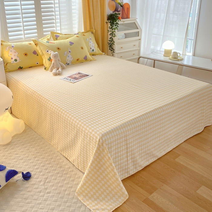 91家纺网 家纺一手货源 找家纺 艾橙 秋冬新款140g植物羊绒磨毛四件套系列 甜美春光