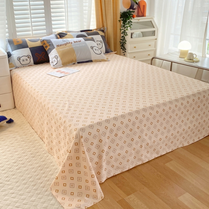 91家纺网 家纺一手货源 找家纺 艾橙 秋冬新款140g植物羊绒磨毛四件套系列 字母熊