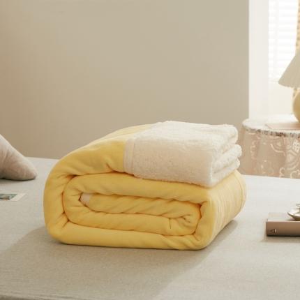 91家纺网 家纺一手货源 找家纺 总 安莱生活 秋冬新品高克重新品牛奶绒拼羊羔绒毛毯 图一