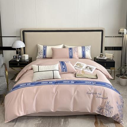 91家纺网 家纺一手货源 找家纺 （总）涵宸 2022新款加厚全棉刺绣四件套-香榭大道