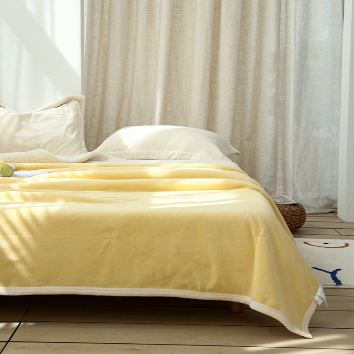 91家纺网 家纺一手货源 找家纺 总 安莱生活 秋冬新品高克重新品牛奶绒拼羊羔绒毛毯 图二