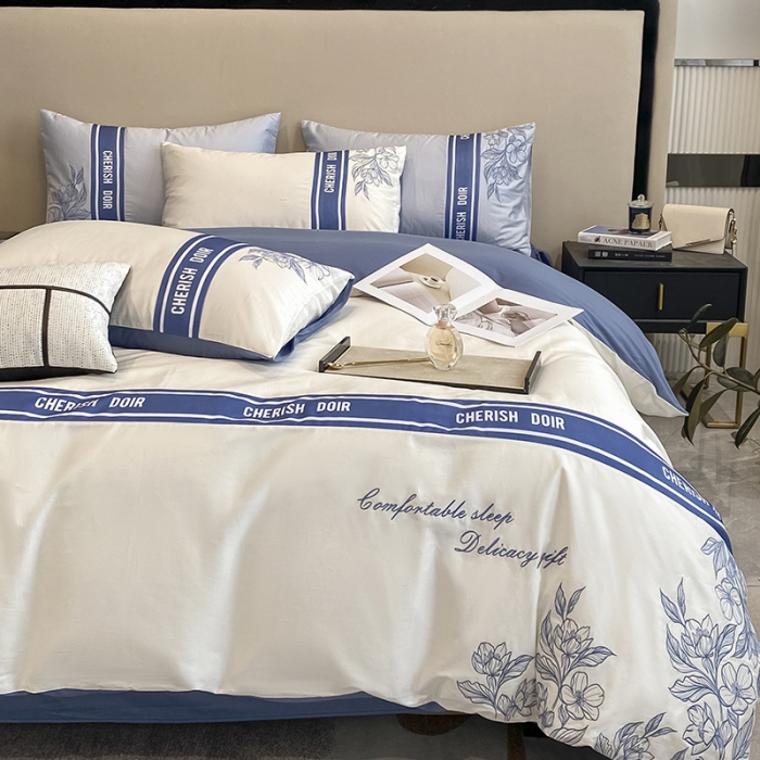 91家纺网 家纺一手货源 找家纺 （总）涵宸 2022新款加厚全棉刺绣四件套-香榭大道