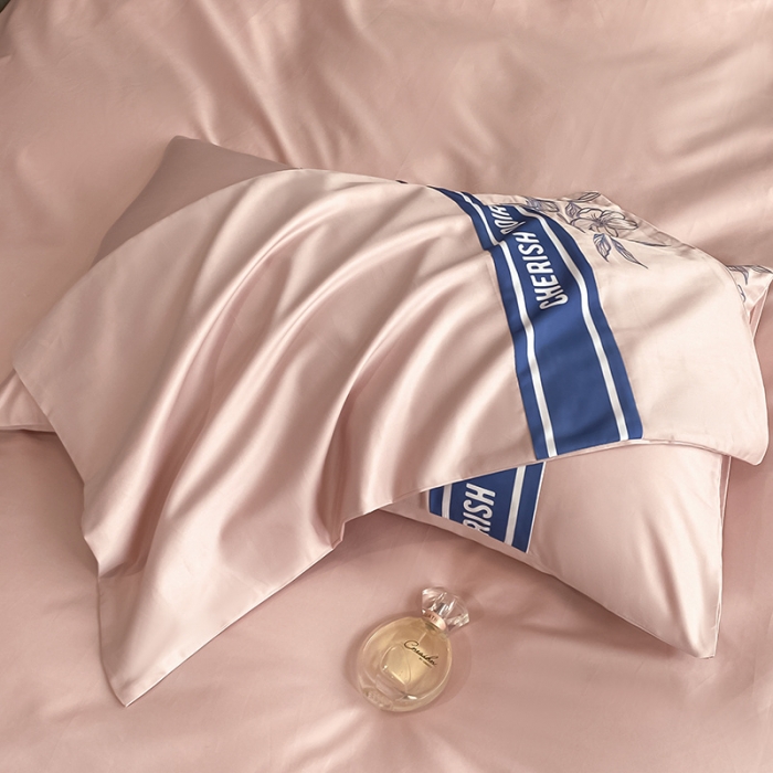 91家纺网 家纺一手货源 找家纺 涵宸 2022新款加厚全棉刺绣四件套-香榭大道 香榭大道-马卡龙粉