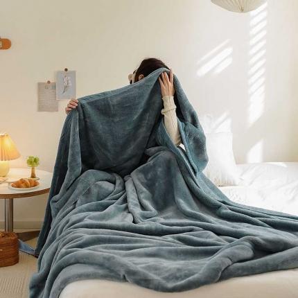 寐眠 2022新款法莱绒毛毯 雾蓝