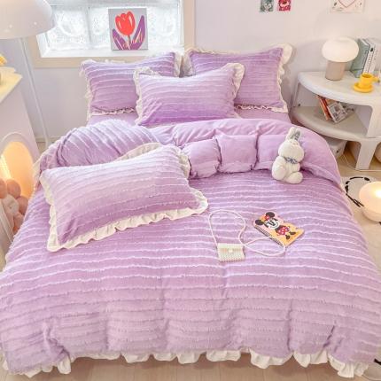 91家纺网 家纺一手货源 找家纺 （总）金爱家 2023新款流苏牛奶绒四件套