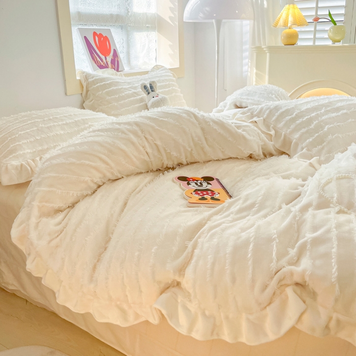 91家纺网 家纺一手货源 找家纺 （总）金爱家 2023新款流苏牛奶绒四件套