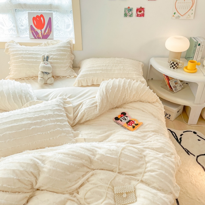 91家纺网 家纺一手货源 找家纺 （总）金爱家 2023新款流苏牛奶绒四件套