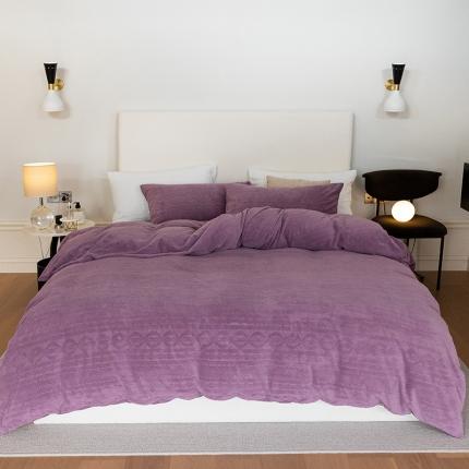 91家纺网 家纺一手货源 找家纺 （总）寐眠 2022新款牛奶绒剪花四件套纯色床单床笠款三件套