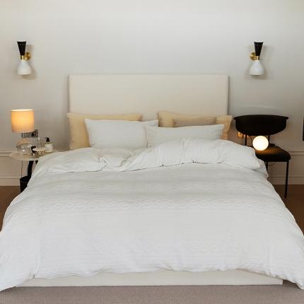 91家纺网 家纺一手货源 找家纺 （总）寐眠 2022新款牛奶绒剪花四件套纯色床单床笠款三件套