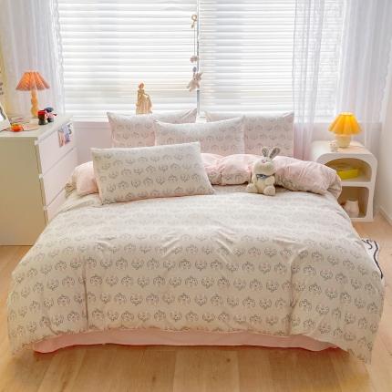 91家纺网 家纺一手货源 找家纺 （总）好阁 2022新款小清新企鹅绒四件套直播爆款