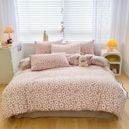 91家纺网 家纺一手货源 找家纺 （总）好阁 2022新款小清新企鹅绒四件套直播爆款