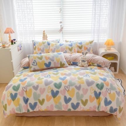 91家纺网 家纺一手货源 找家纺 （总）好阁 2022新款小清新企鹅绒四件套直播爆款