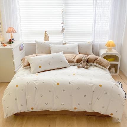 91家纺网 家纺一手货源 找家纺 好阁 2022新款小清新企鹅绒四件套直播爆款 笑哈哈