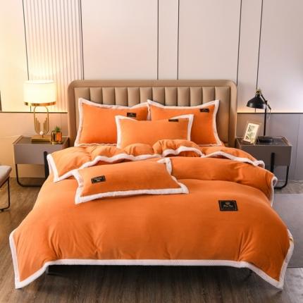 91家纺网 家纺一手货源 找家纺 （总）澳洲羽2024新款防静电高克重纯色丝滑宽边牛奶绒四件套