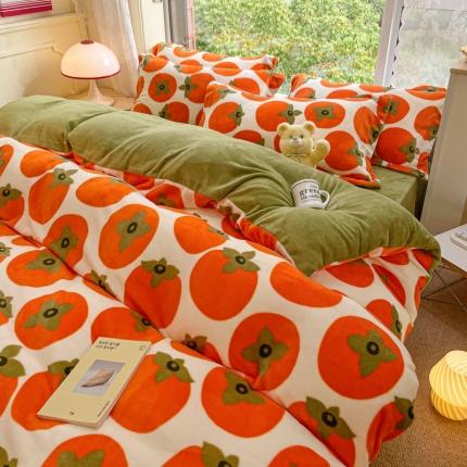 91家纺网 家纺一手货源 找家纺 （总）花伞 2024新款加厚牛奶绒保暖四件套