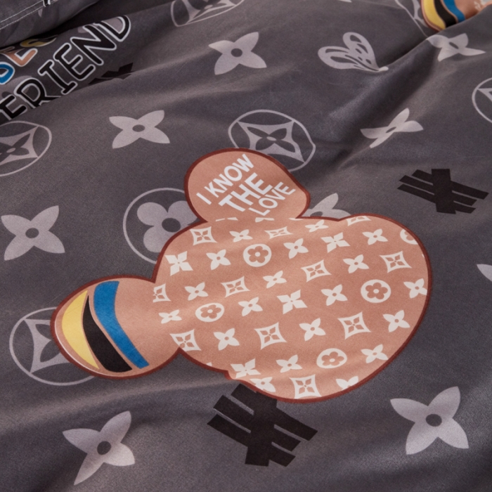 91家纺网 家纺一手货源 找家纺 乐居坊 2022新款芦荟棉上下铺学生床三件套四件套 富贵熊