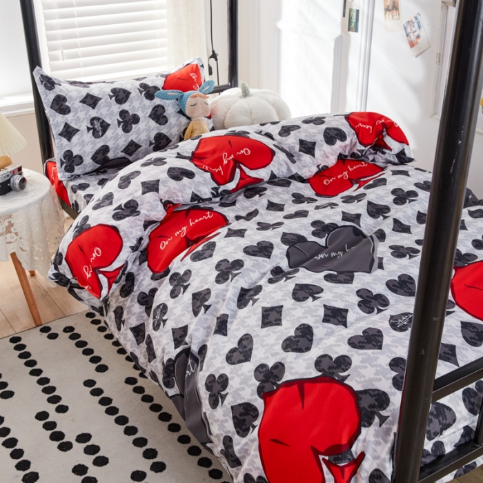 91家纺网 家纺一手货源 找家纺 乐居坊 2022新款芦荟棉上下铺学生床三件套四件套 国王皇后