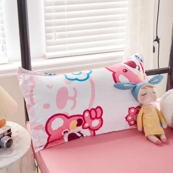 91家纺网 家纺一手货源 找家纺 乐居坊 2022新款芦荟棉上下铺学生床三件套四件套 快乐熊