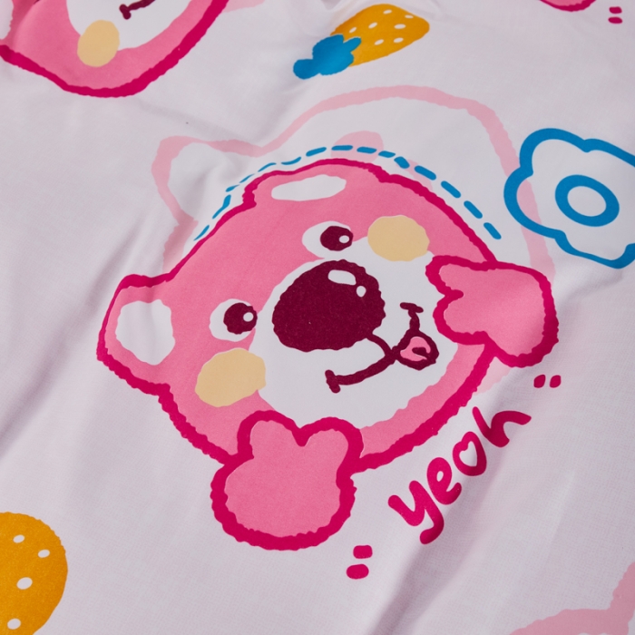 91家纺网 家纺一手货源 找家纺 乐居坊 2022新款芦荟棉上下铺学生床三件套四件套 快乐熊