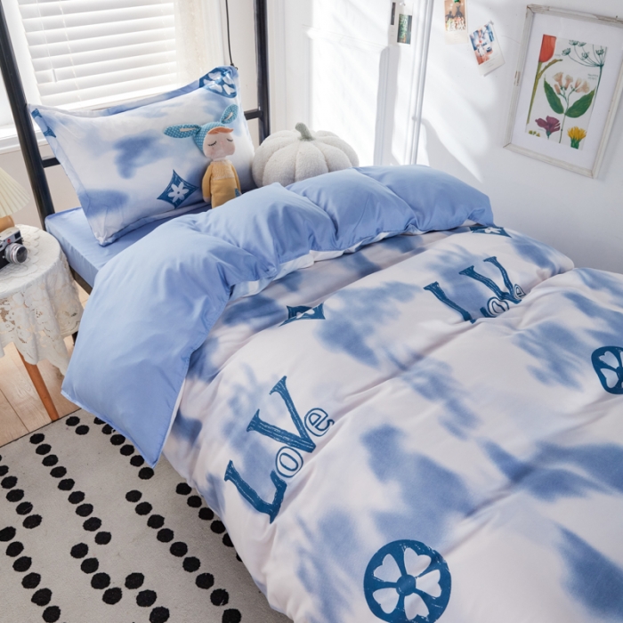 91家纺网 家纺一手货源 找家纺 乐居坊 2022新款芦荟棉上下铺学生床三件套四件套 梦幻都市