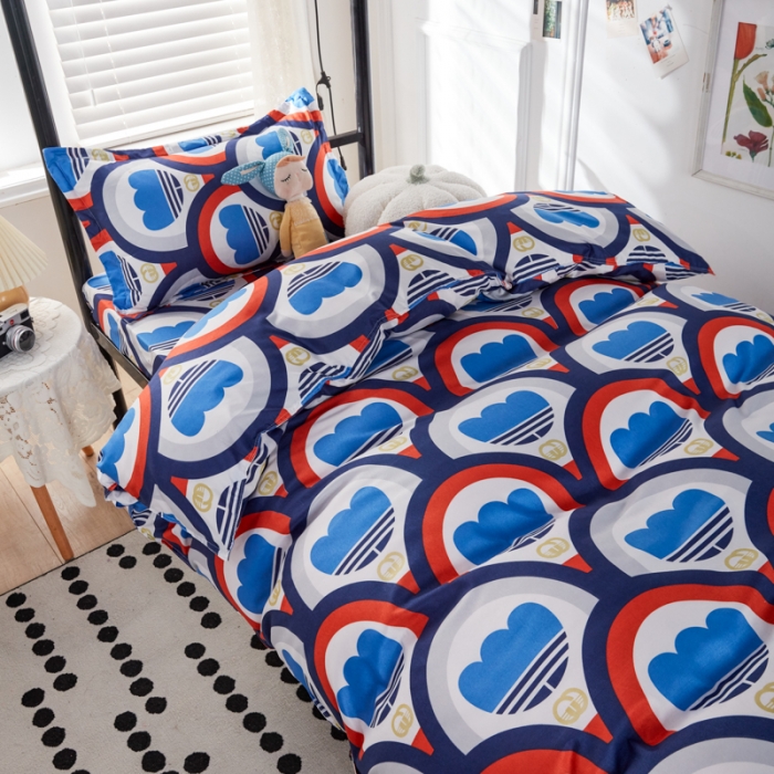 91家纺网 家纺一手货源 找家纺 乐居坊 2022新款芦荟棉上下铺学生床三件套四件套 完美人生