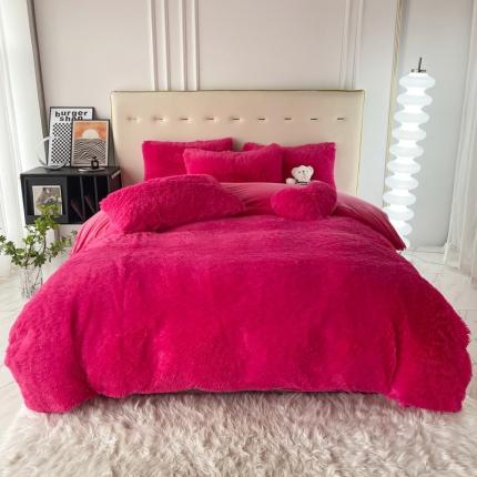 91家纺网 家纺一手货源 找家纺 （总）邦妮家纺 2024新款云貂绒纯色四件套