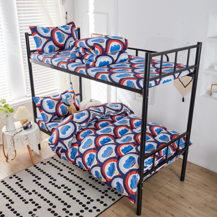 91家纺网 家纺一手货源 找家纺 乐居坊 2022新款芦荟棉上下铺学生床三件套四件套 完美人生