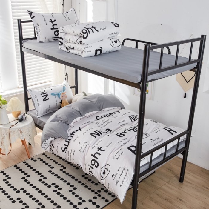 91家纺网 家纺一手货源 找家纺 乐居坊 2022新款芦荟棉上下铺学生床三件套四件套 快乐画报