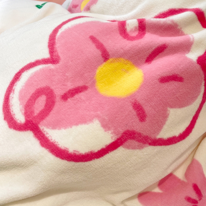 91家纺网 家纺一手货源 找家纺 花伞 2024新款加厚牛奶绒保暖四件套 苏佩里花园粉