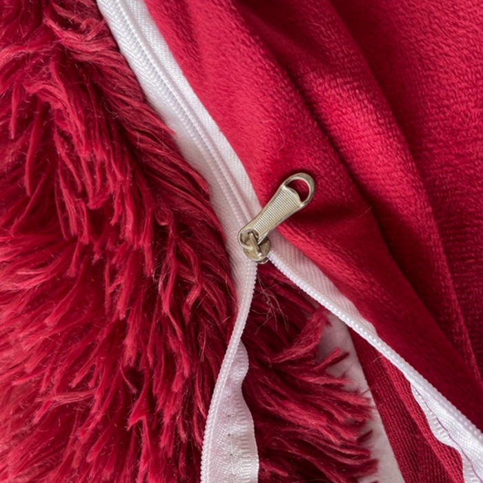 91家纺网 家纺一手货源 找家纺 邦妮家纺 2024新款云貂绒纯色四件套 红色