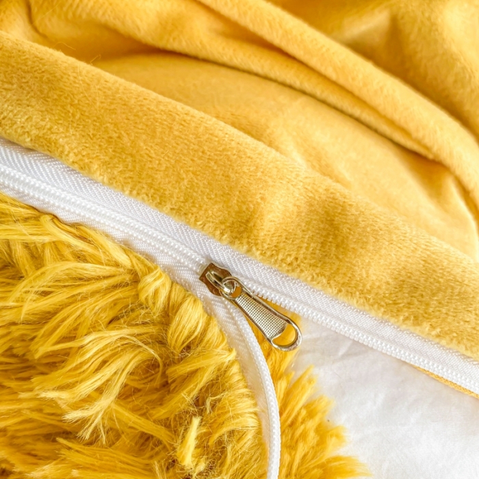 91家纺网 家纺一手货源 找家纺 邦妮家纺 2024新款云貂绒纯色四件套 姜黄