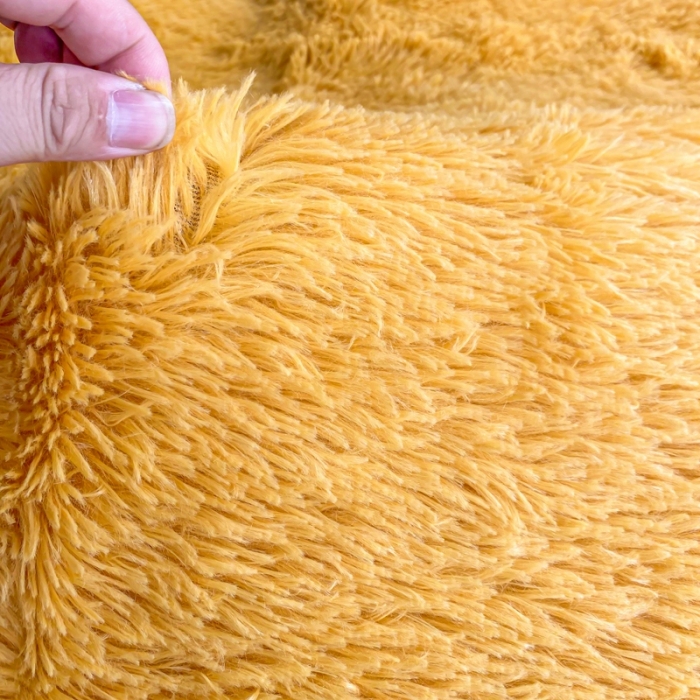 91家纺网 家纺一手货源 找家纺 邦妮家纺 2024新款云貂绒纯色四件套 姜黄