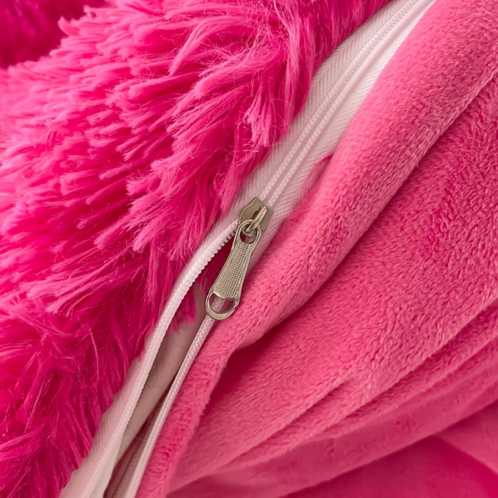 91家纺网 家纺一手货源 找家纺 邦妮家纺 2024新款云貂绒纯色四件套 玫红