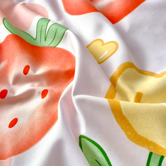 91家纺网 家纺一手货源 找家纺 乐居坊 2022新款芦荟棉印花四件套 草莓奇遇