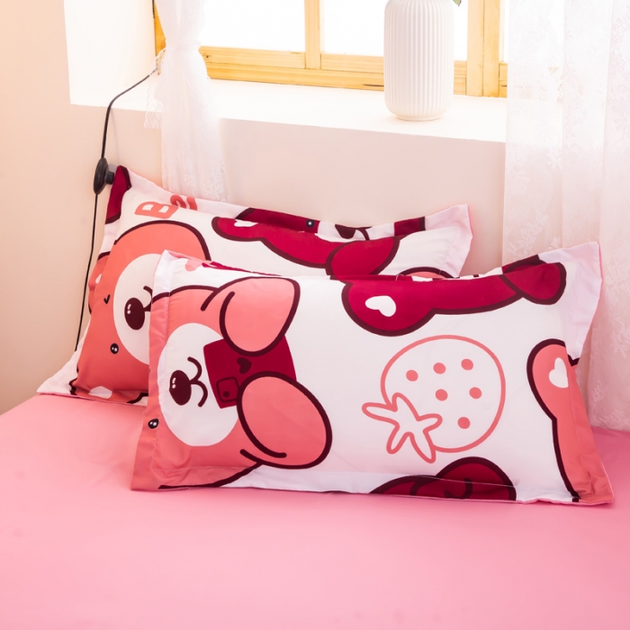 91家纺网 家纺一手货源 找家纺 乐居坊 2022新款芦荟棉印花四件套 草莓熊