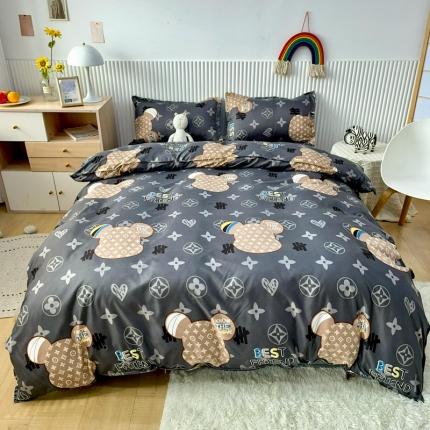 乐居坊 2022新款芦荟棉印花四件套 富贵熊