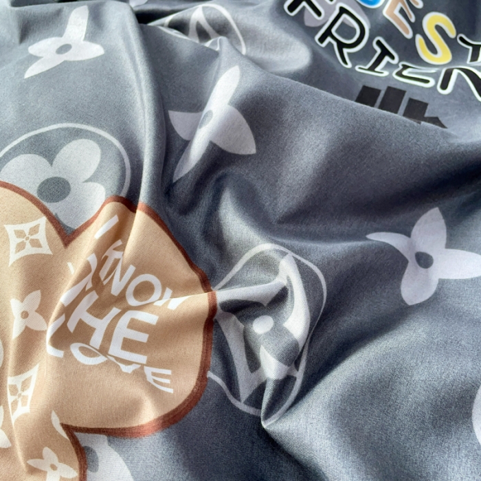 91家纺网 家纺一手货源 找家纺 乐居坊 2022新款芦荟棉印花四件套 富贵熊