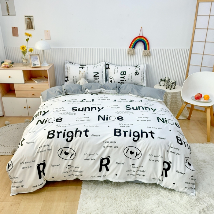 91家纺网 家纺一手货源 找家纺 乐居坊 2022新款芦荟棉印花四件套 快乐画报