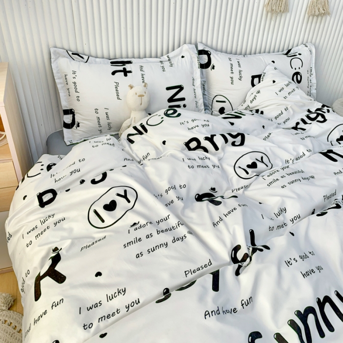 91家纺网 家纺一手货源 找家纺 乐居坊 2022新款芦荟棉印花四件套 快乐画报