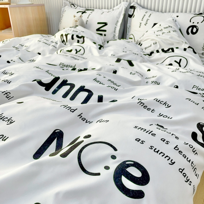 91家纺网 家纺一手货源 找家纺 乐居坊 2022新款芦荟棉印花四件套 快乐画报