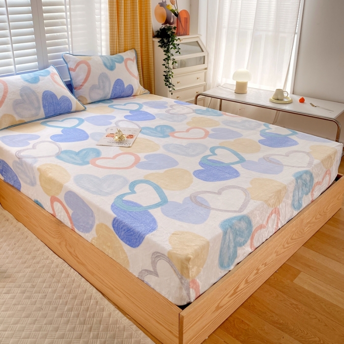 91家纺网 家纺一手货源 找家纺 （总）金鑫汇 2022新款牛奶绒四件套系列-单床笠