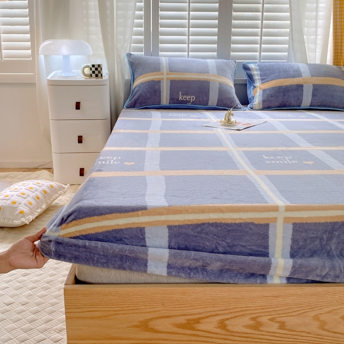 91家纺网 家纺一手货源 找家纺 金鑫汇 2022新款牛奶绒四件套系列-单床笠 初遇