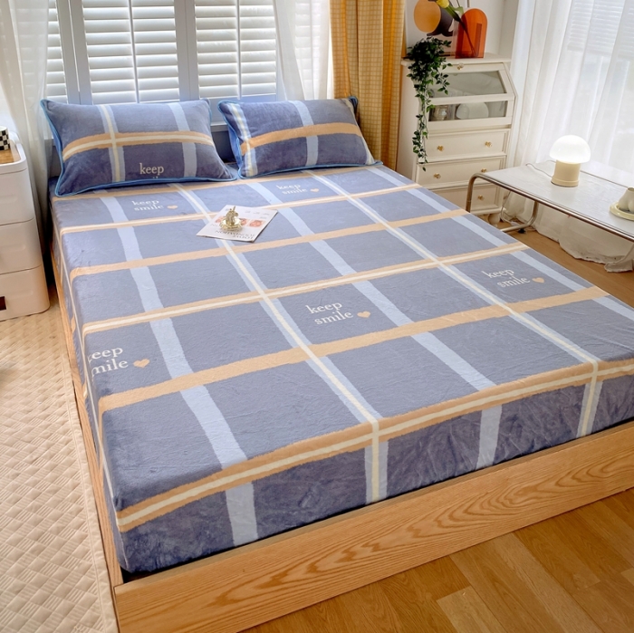 91家纺网 家纺一手货源 找家纺 金鑫汇 2022新款牛奶绒四件套系列-单床笠 初遇