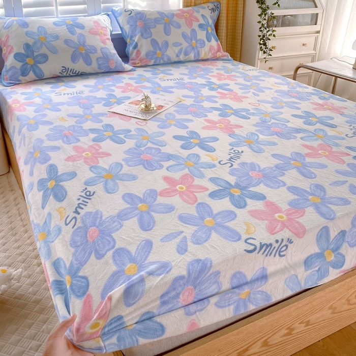 91家纺网 家纺一手货源 找家纺 金鑫汇 2022新款牛奶绒四件套系列-单床笠 情人恰恰