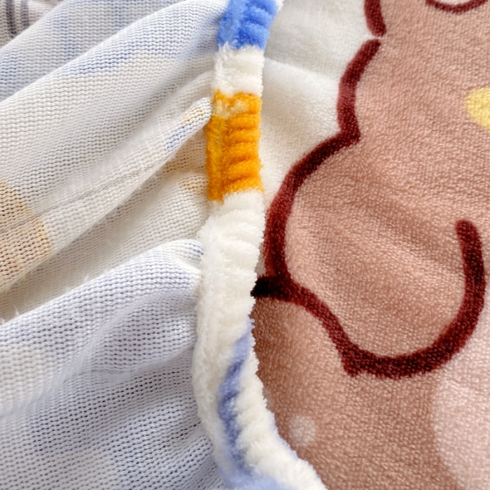 91家纺网 家纺一手货源 找家纺 金鑫汇 2022新款牛奶绒四件套系列-单床笠 幸运熊-兰