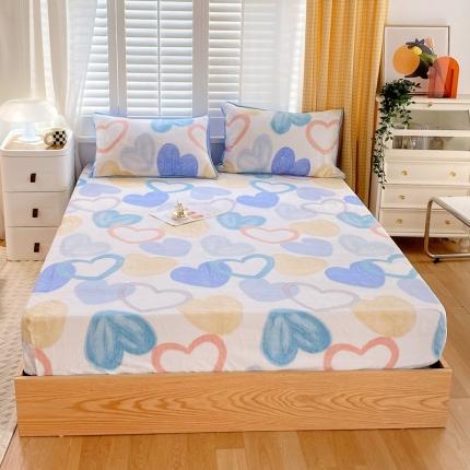 91家纺网 家纺一手货源 找家纺 金鑫汇 2022新款牛奶绒四件套系列-单枕套 爱心