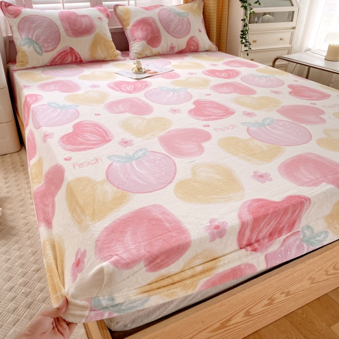 91家纺网 家纺一手货源 找家纺 金鑫汇 2022新款牛奶绒四件套系列-单枕套 粉波波