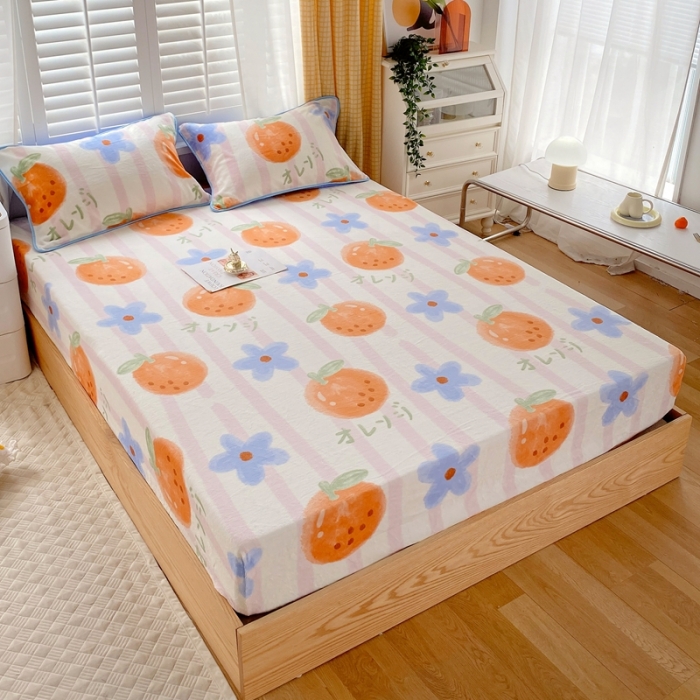 91家纺网 家纺一手货源 找家纺 金鑫汇 2022新款牛奶绒四件套系列-单枕套 甜橙-粉