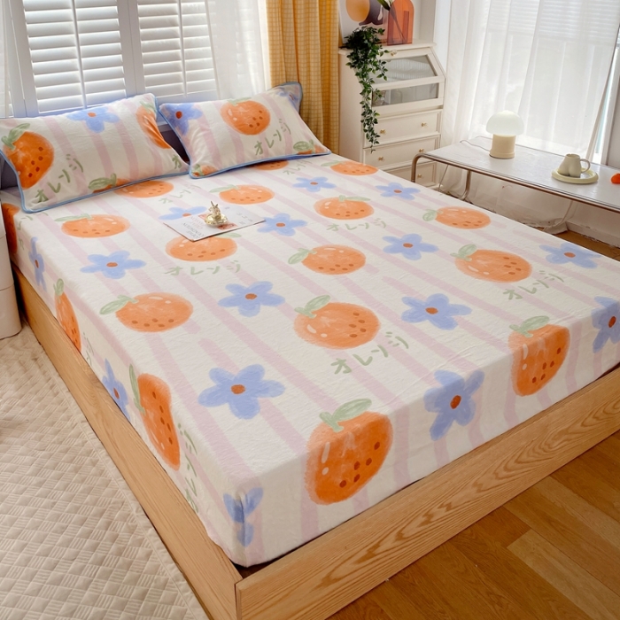 91家纺网 家纺一手货源 找家纺 金鑫汇 2022新款牛奶绒四件套系列-单枕套 甜橙-粉